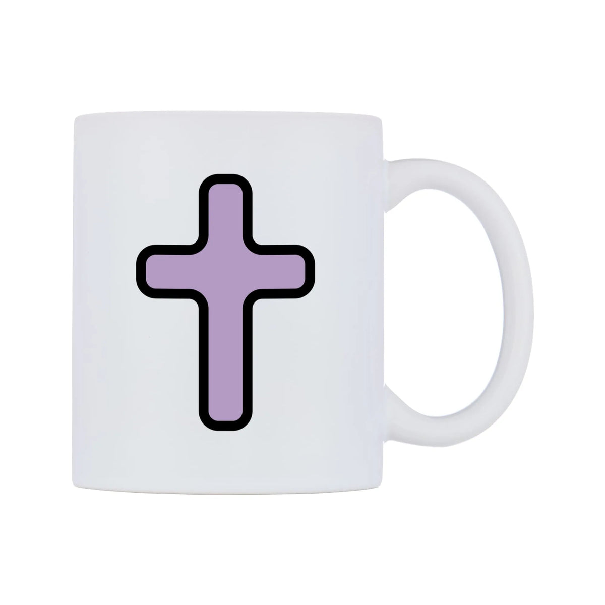 Latin Cross Emoji Mug — mug, left side, on a white background