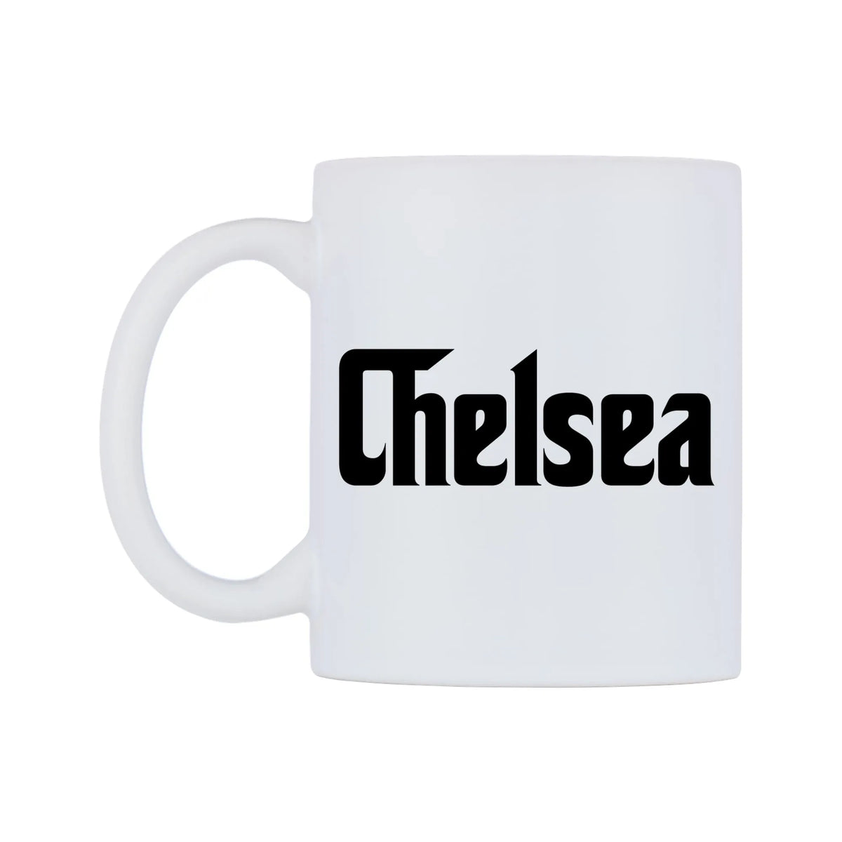 Chelsea - Godfather Themed Mug — white 11oz gloss mug, right side, on a white background