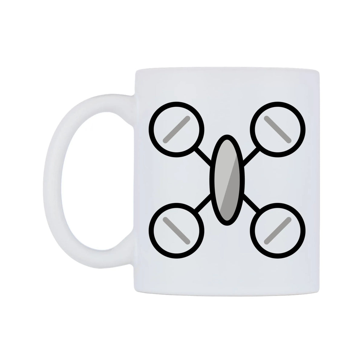 Drone Emoji Mug — mug, right side, on a white background