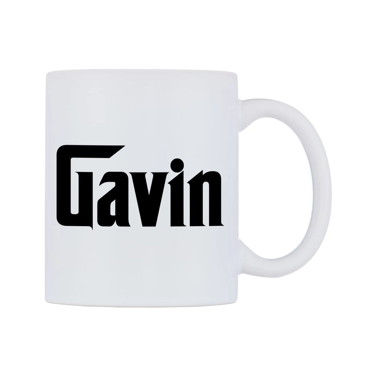 Gavin - Godfather Themed Mug — white 11oz gloss mug, left side, on a white background