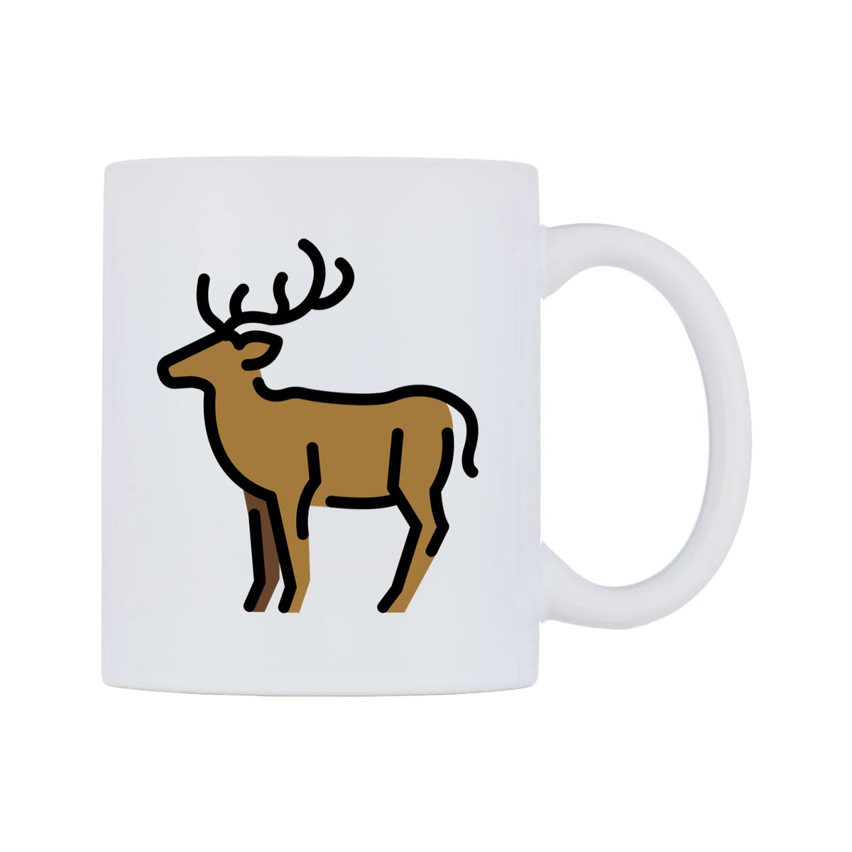 Deer Emoji Mug — mug, left side, on a white background