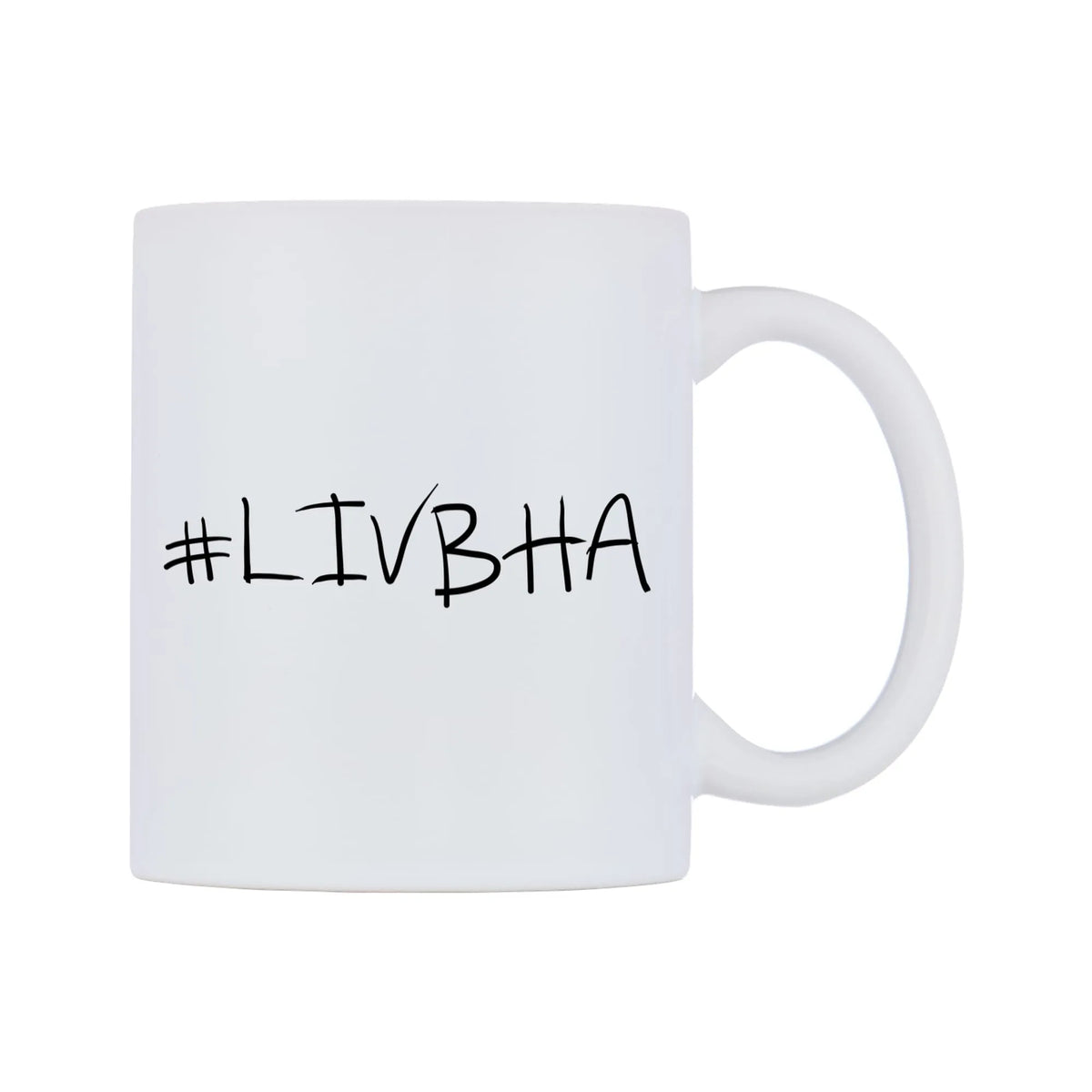 LIVBHA Mug — mug, left side, on a white background