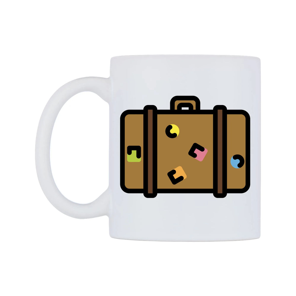 Luggage Emoji Mug — mug, right side, on a white background