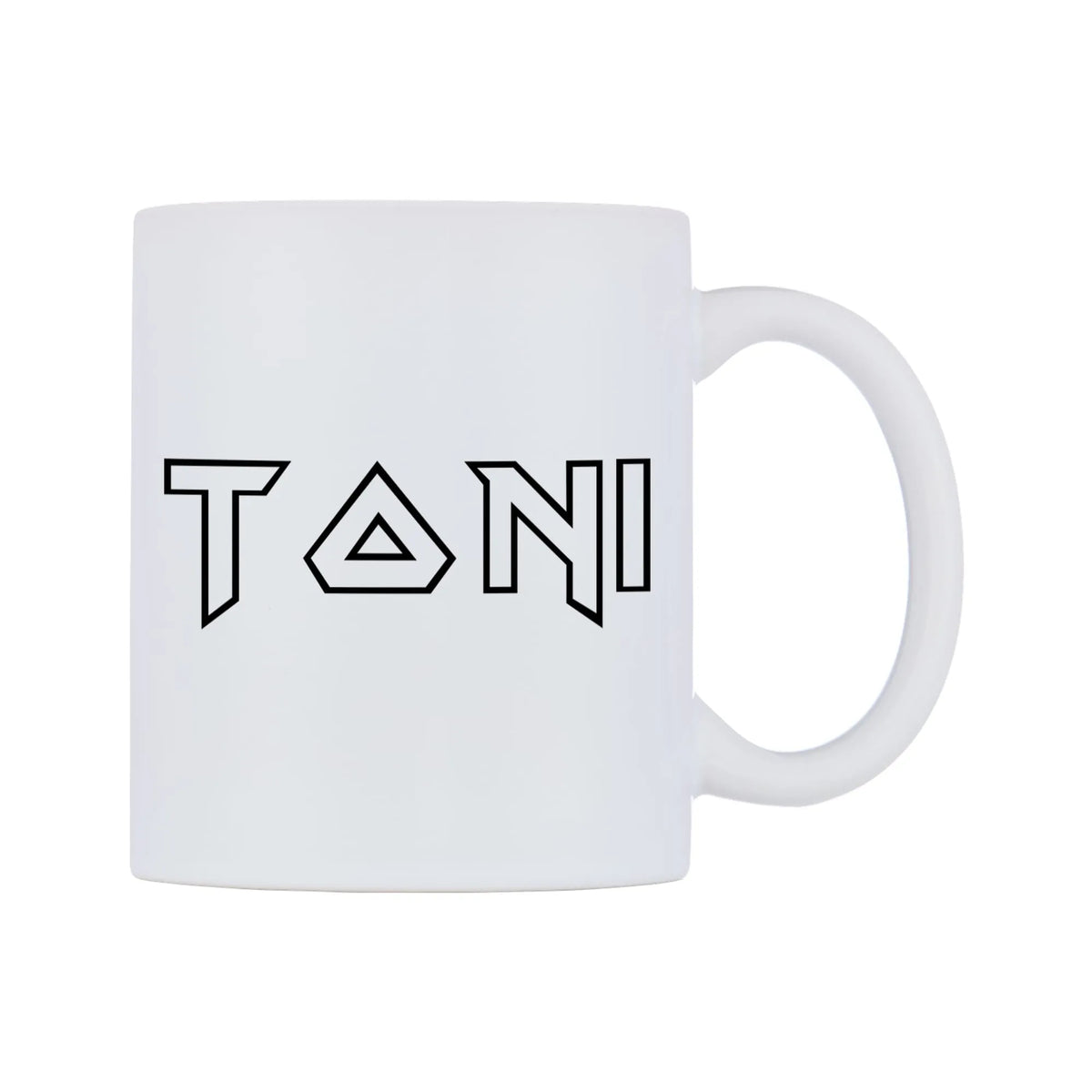 Toni - Iron Maiden Themed Mug — white 11oz gloss mug, left side, on a white background