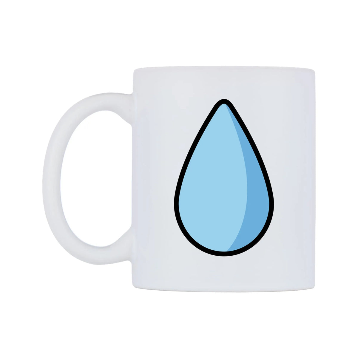Droplet Emoji Mug — mug, right side, on a white background