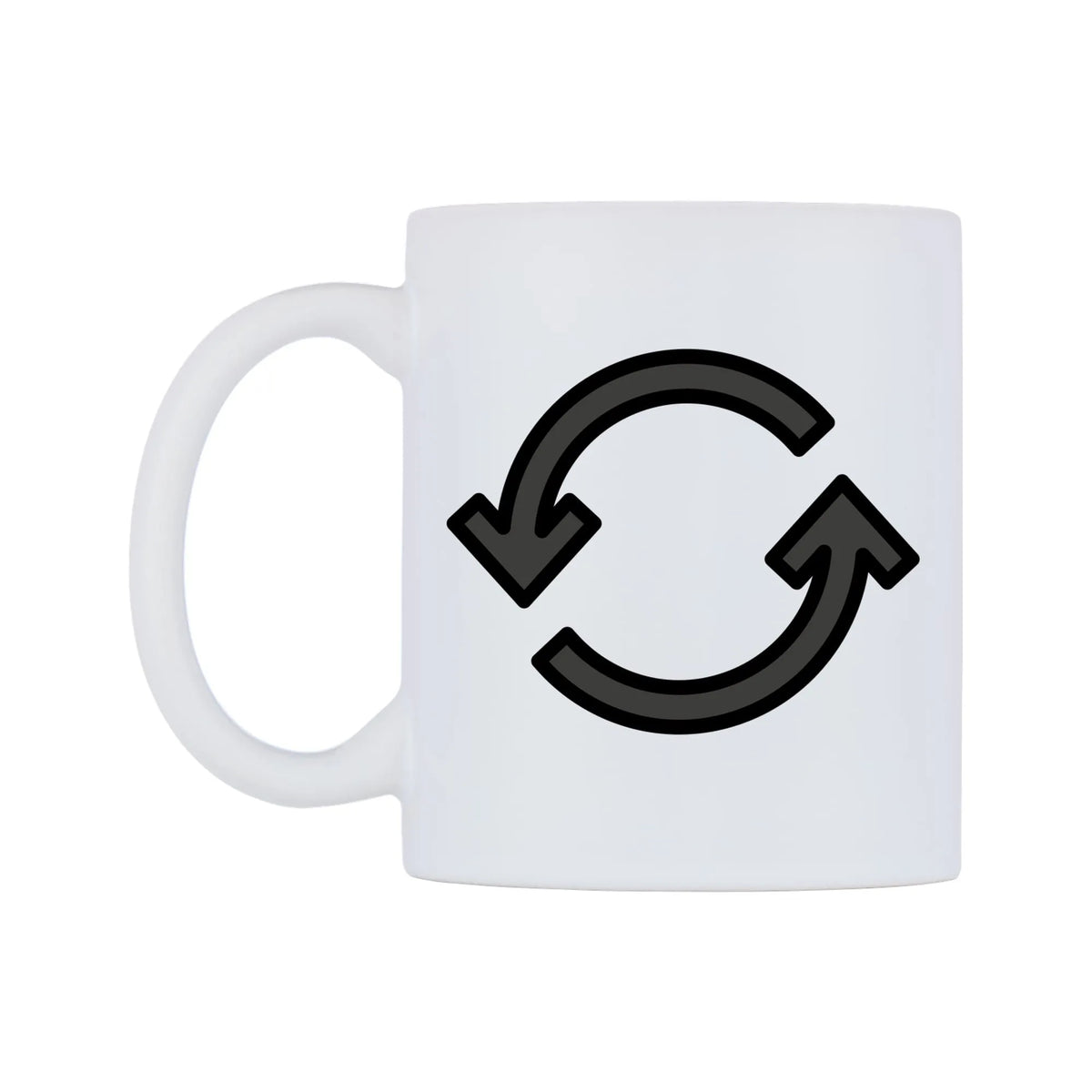 Counterclockwise Arrows Button Emoji Mug — mug, right side, on a white background