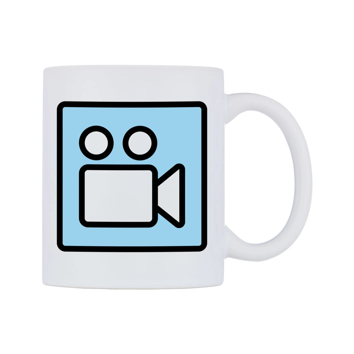 Cinema Emoji Mug — mug, left side, on a white background