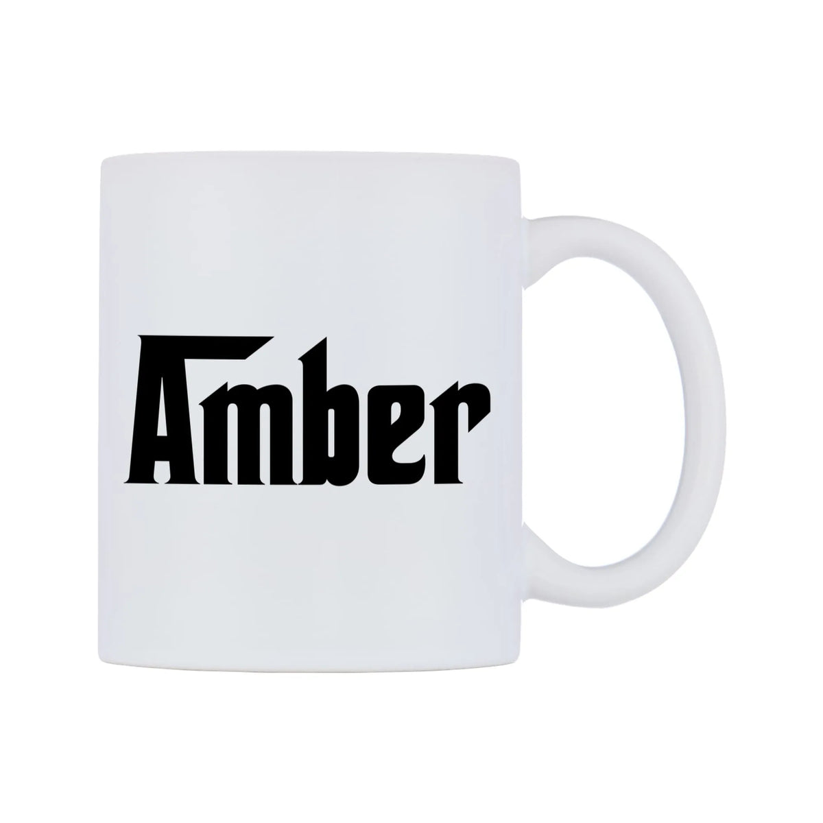 Amber - Godfather Themed Mug — white 11oz gloss mug, left side, on a white background