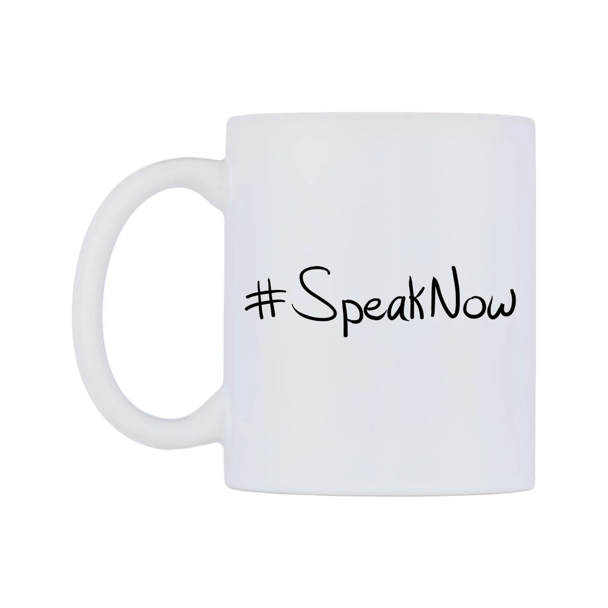 SpeakNow Mug — mug, right side, on a white background