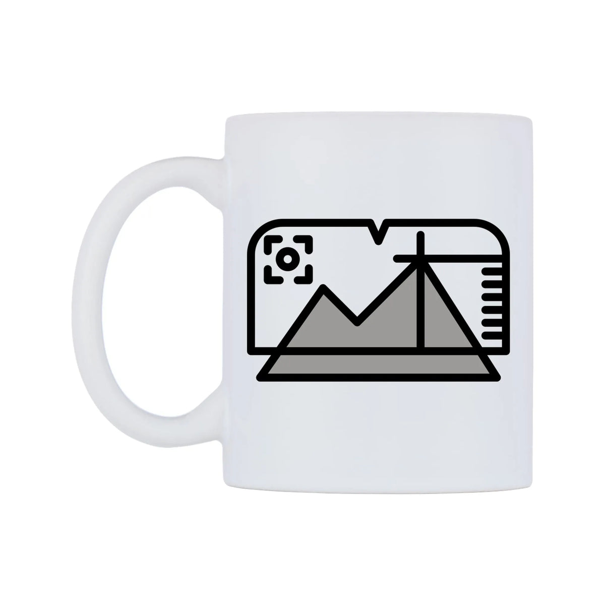 Augmented Reality Emoji Mug — mug, right side, on a white background