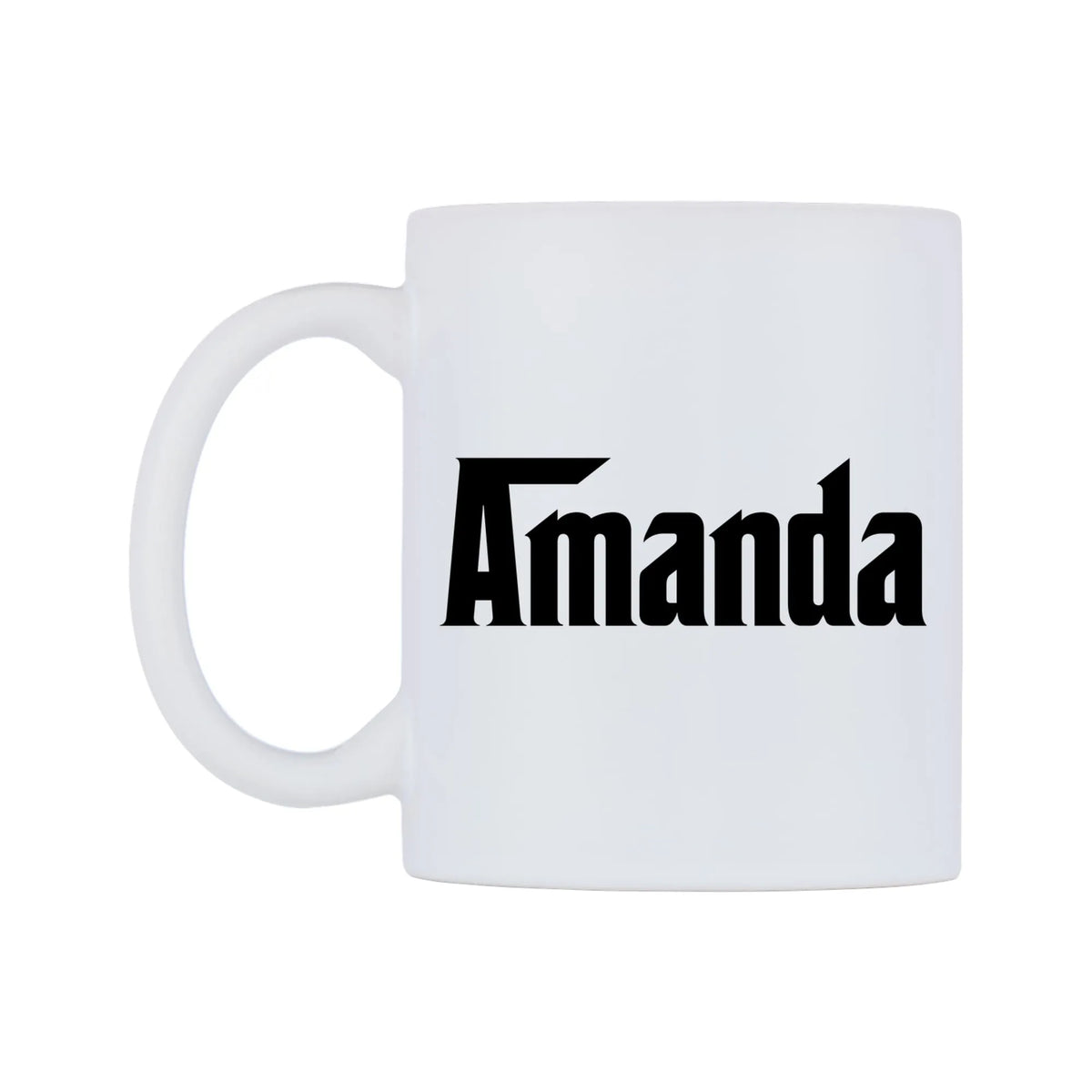 Amanda - Godfather Themed Mug — white 11oz gloss mug, right side, on a white background