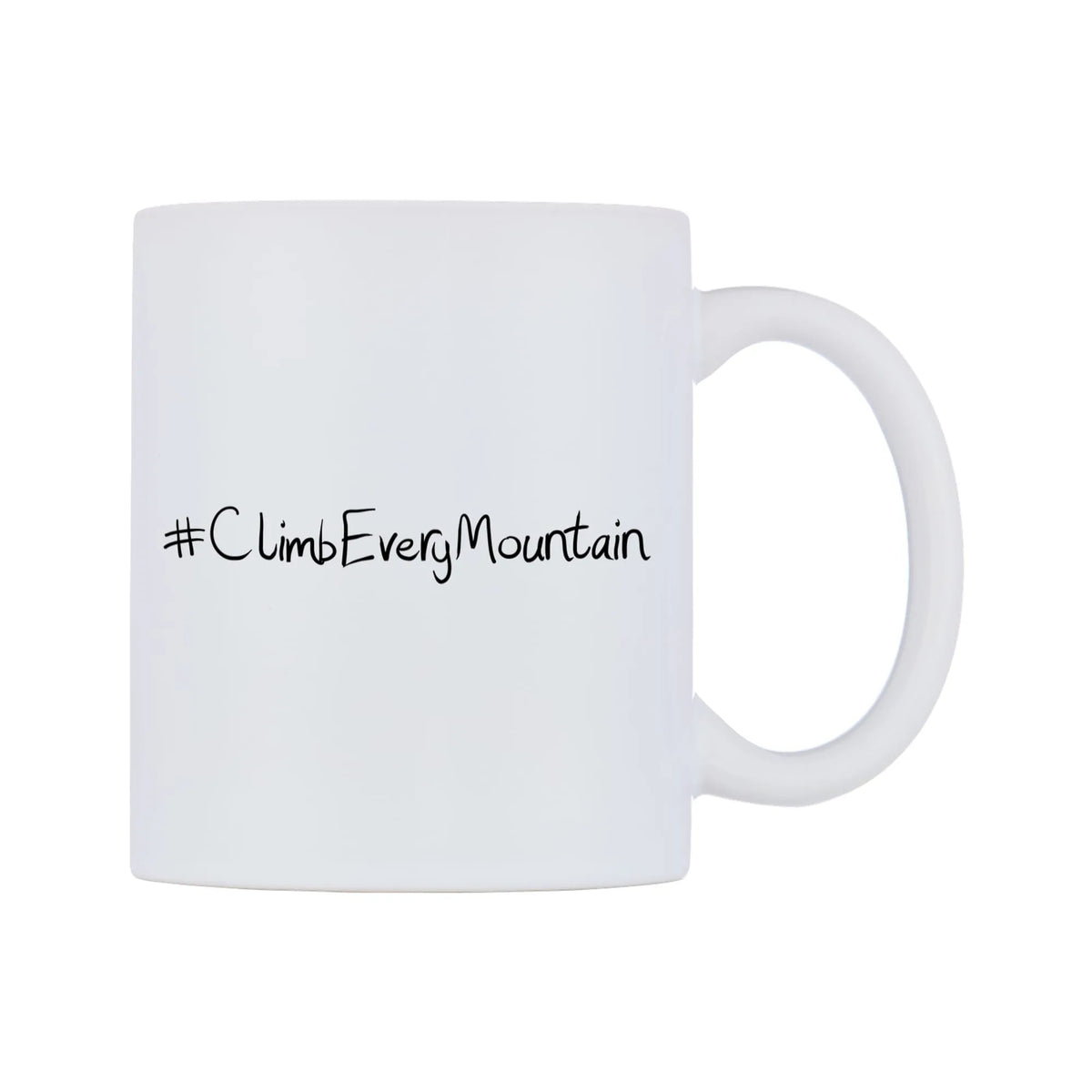 ClimbEveryMountain Mug — mug, left side, on a white background