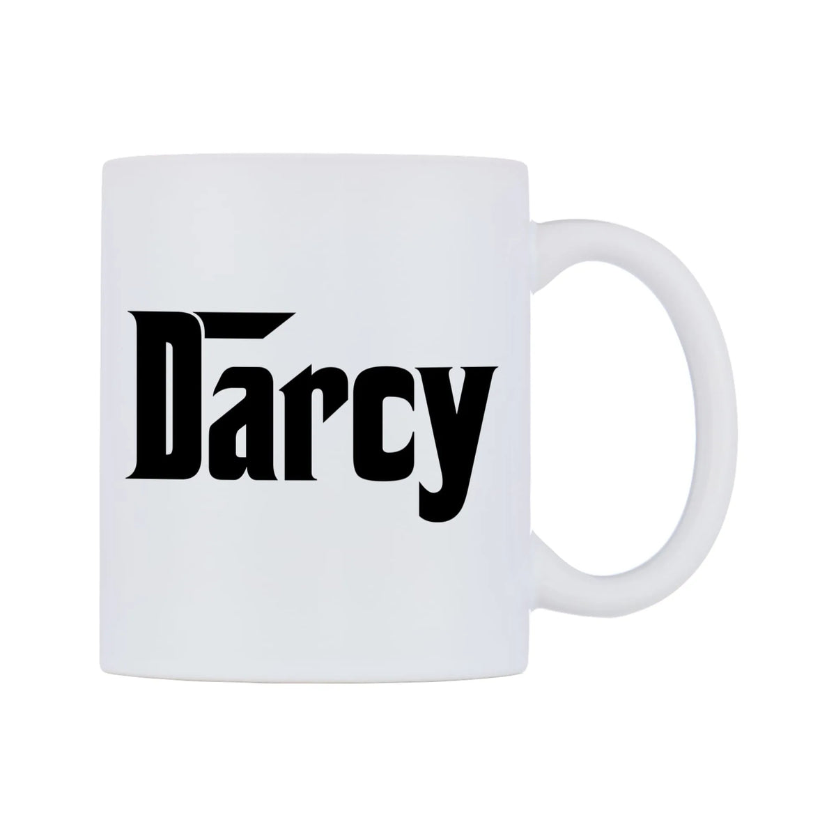 Darcy - Godfather Themed Mug — white 11oz gloss mug, left side, on a white background