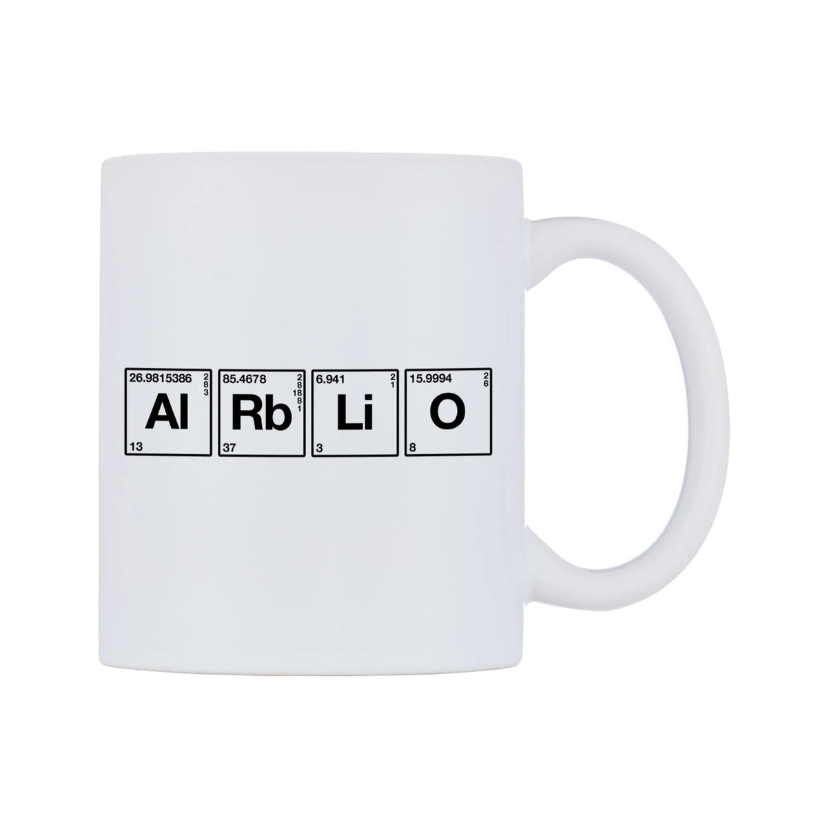 Arlo - Chemistry Themed Mug — mug, left side, on a white background