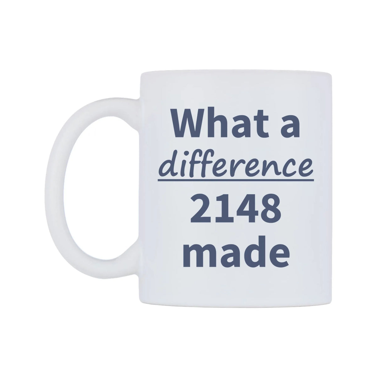 What a difference 2148 made Mug — mug, right side, on a white background