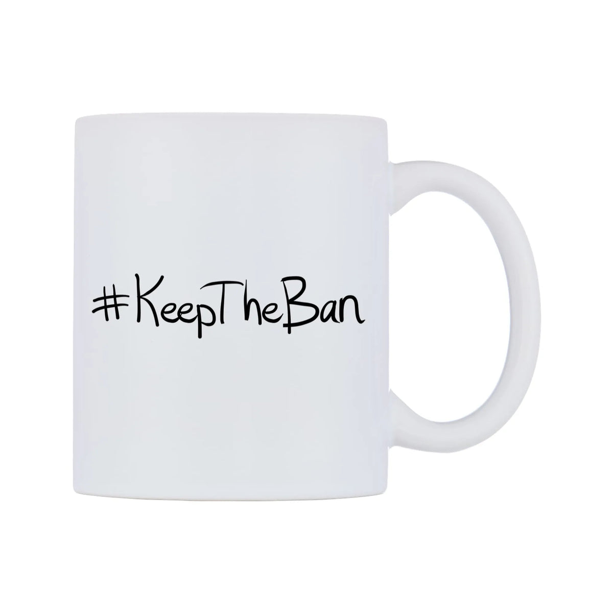 KeepTheBan Mug — mug, left side, on a white background