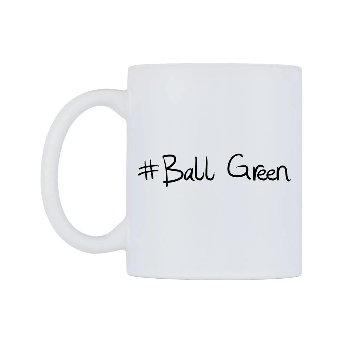 Ball Green Mug — mug, right side, on a white background