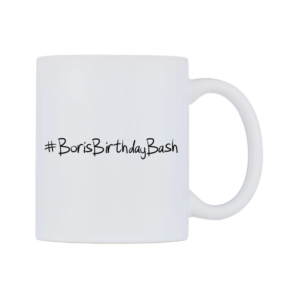 BorisBirthdayBash Mug — mug, left side, on a white background
