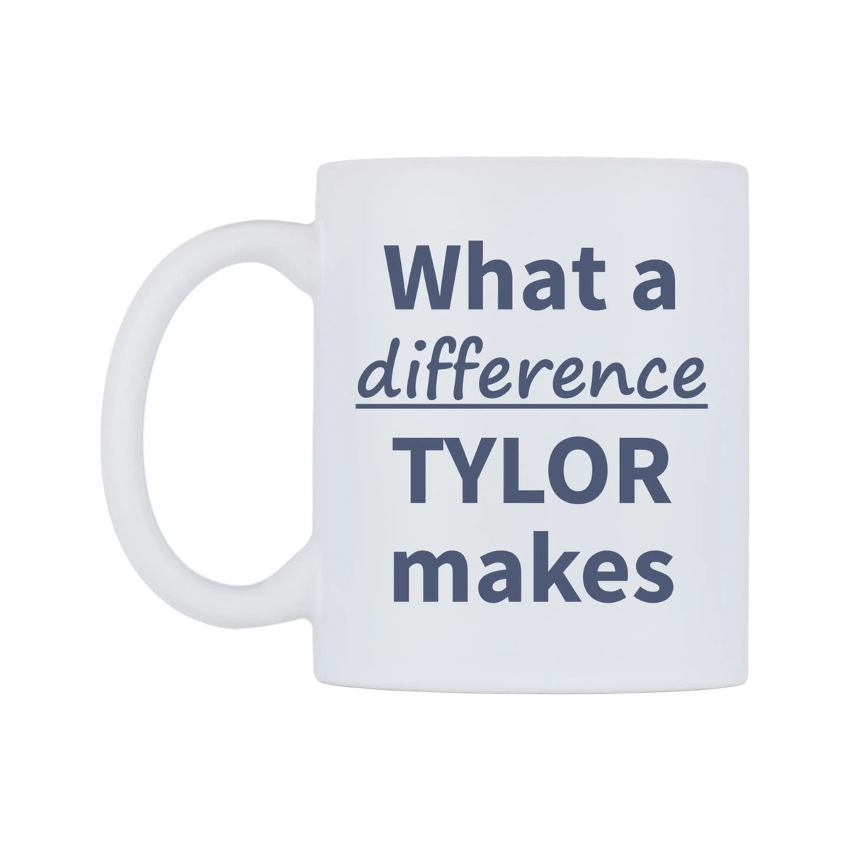 What a difference TYLOR makes Mug — mug, right side, on a white background