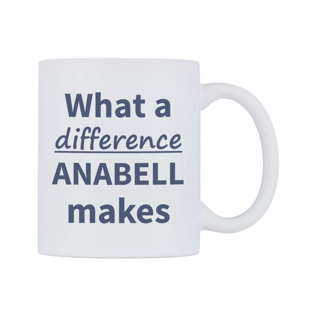 What a difference ANABELL makes Mug — mug, left side, on a white background