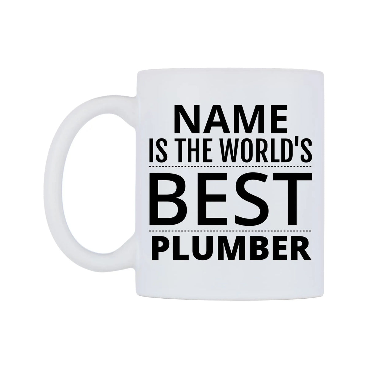 World's Best Personalised Mug — white 11oz gloss mug, right side, on a white background