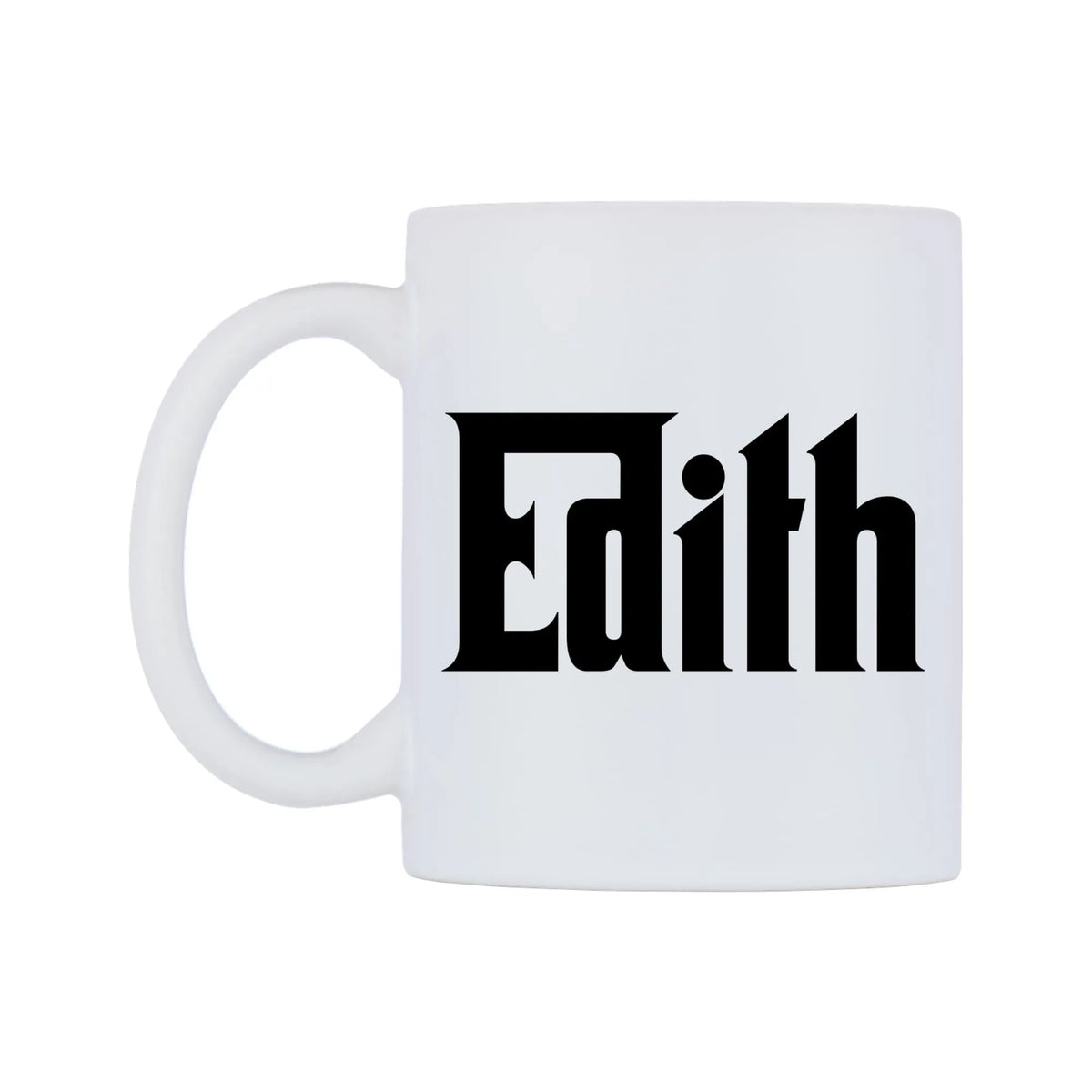 Edith - Godfather Themed Mug — white 11oz gloss mug, right side, on a white background