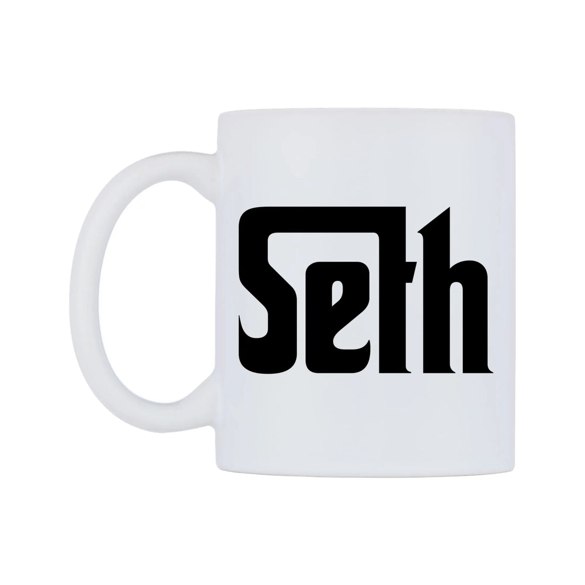 Seth - Godfather Themed Mug — white 11oz gloss mug, right side, on a white background