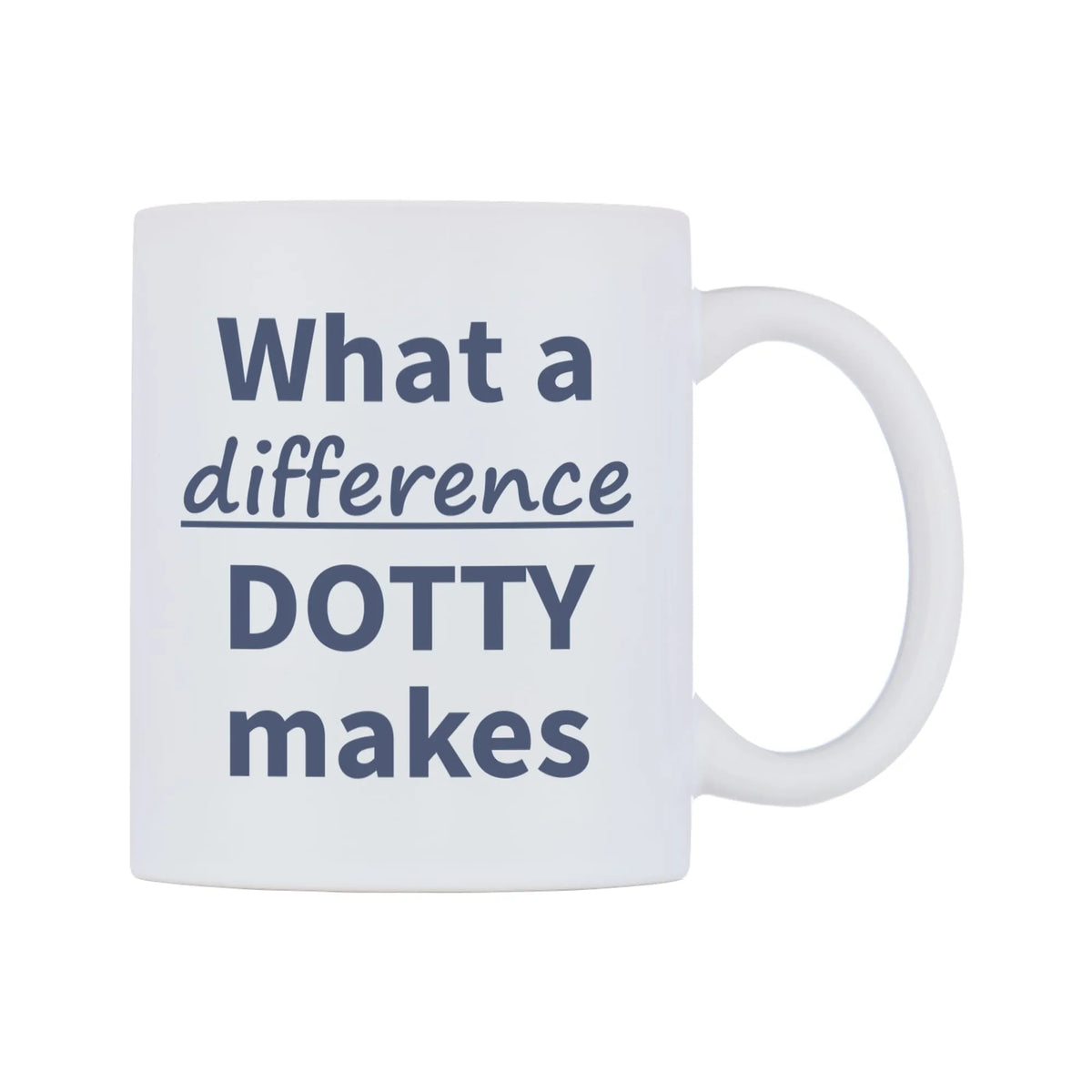 What a difference DOTTY makes Mug — mug, left side, on a white background