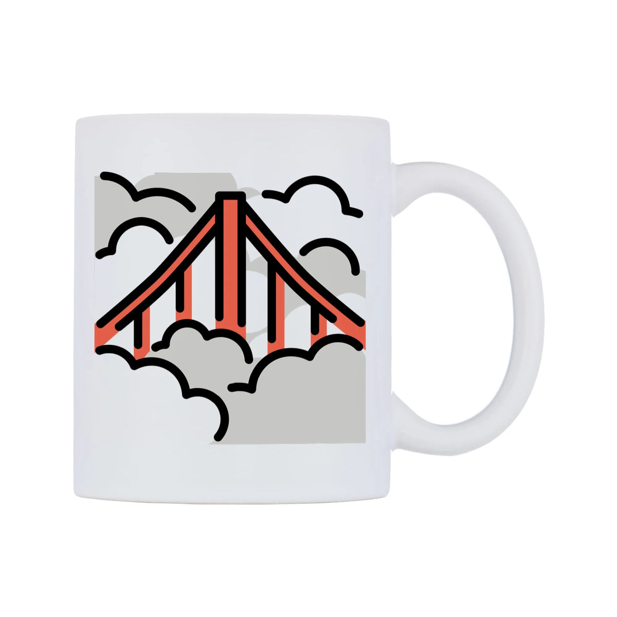 Foggy Emoji Mug — mug, left side, on a white background