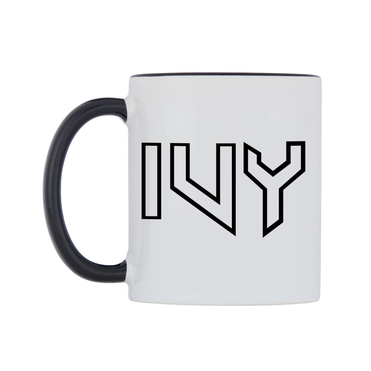 Ivy - Iron Maiden Themed Mug — white 11oz gloss mug with a black inside and handle, right side, on a white background