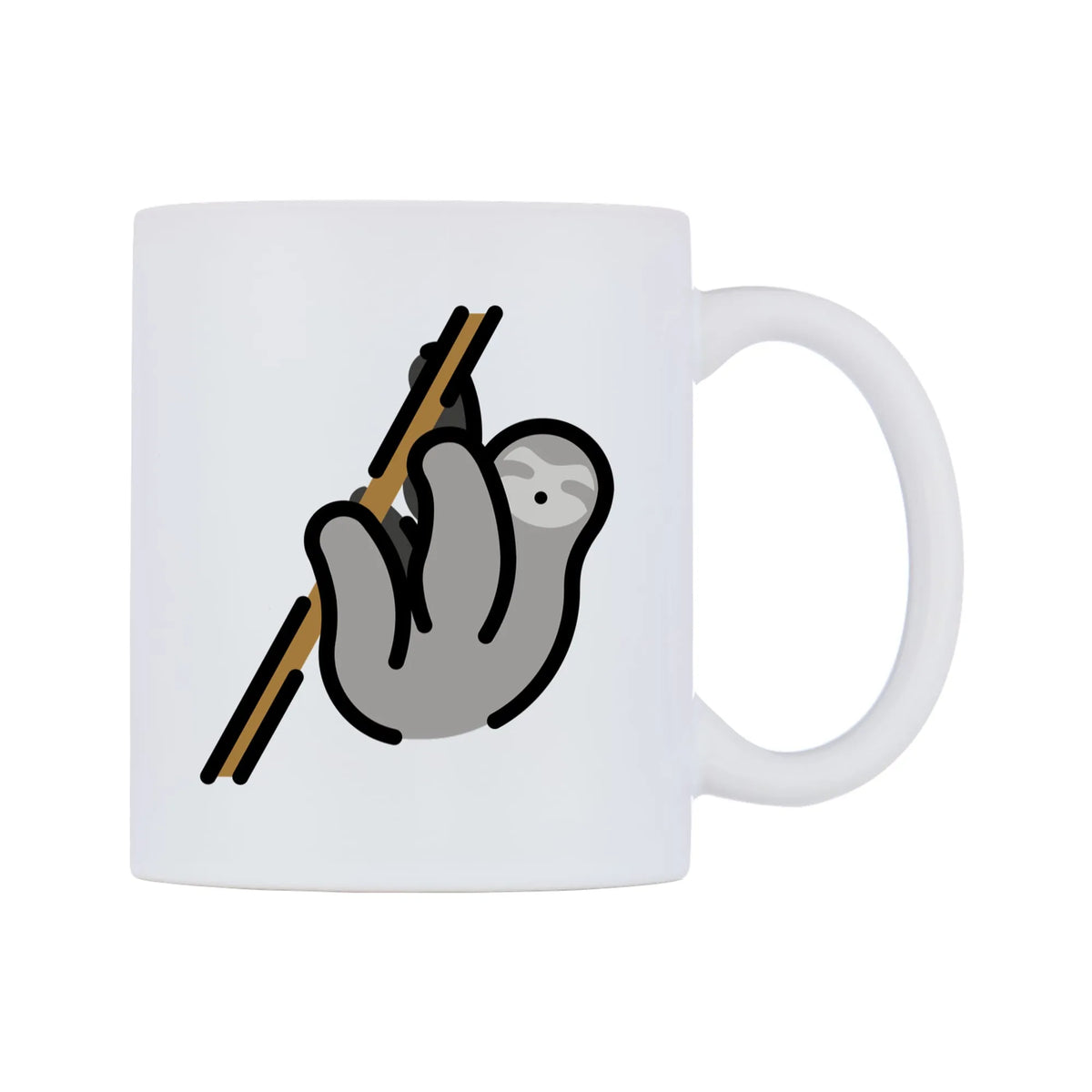 Sloth Emoji Mug — mug, left side, on a white background