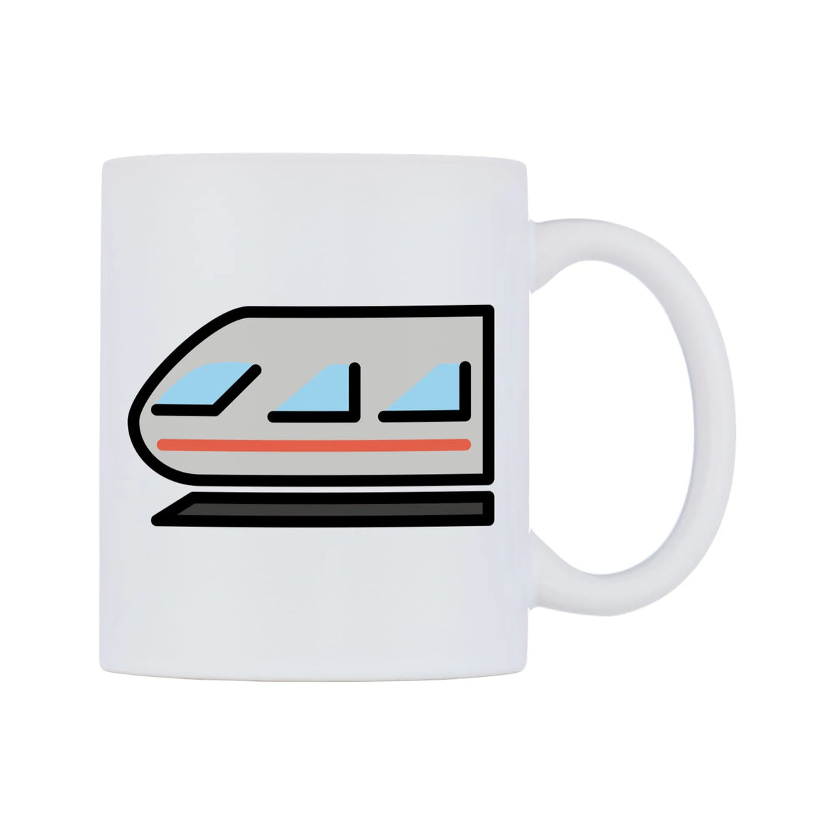 Light Rail Emoji Mug — mug, left side, on a white background