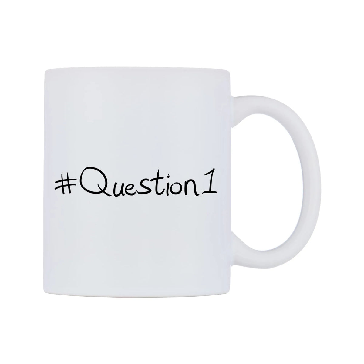 Question1 Mug — mug, left side, on a white background