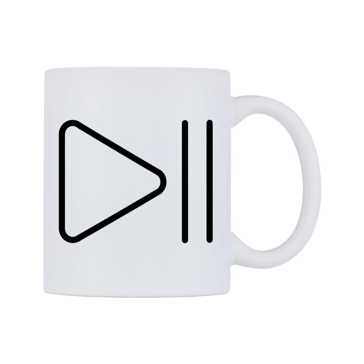 Play Or Pause Button Emoji Mug — mug, left side, on a white background