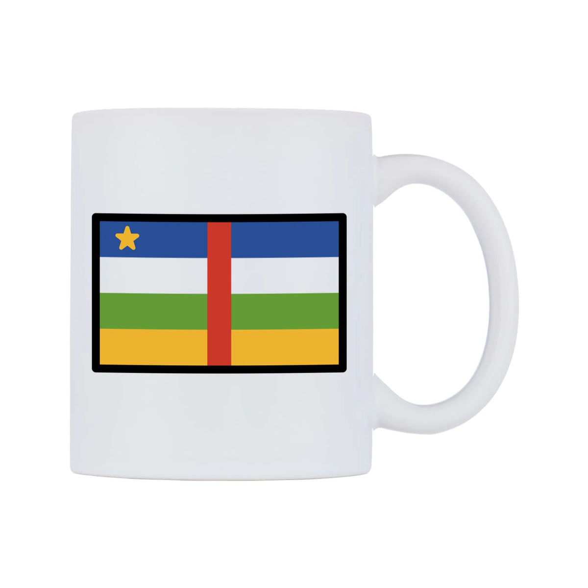 Central African Republic Flag Emoji Mug — mug, left side, on a white background