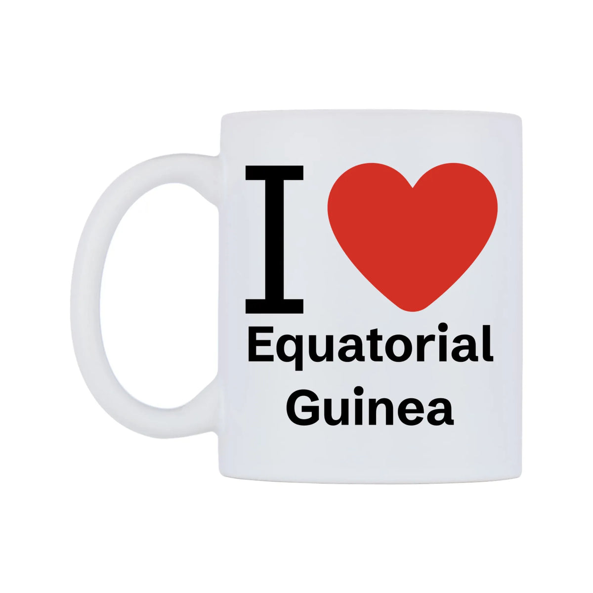 I Love Equatorial Guinea Mug — mug, right side, on a white background