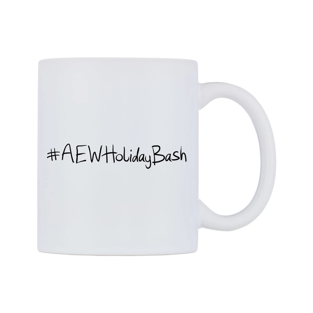 AEWHolidayBash Mug — mug, left side, on a white background