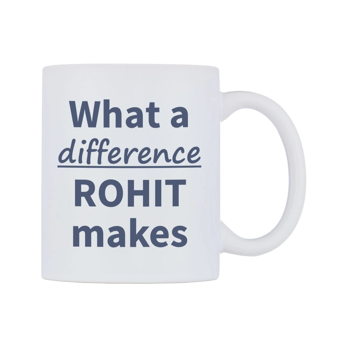 What a difference ROHIT makes Mug — mug, left side, on a white background