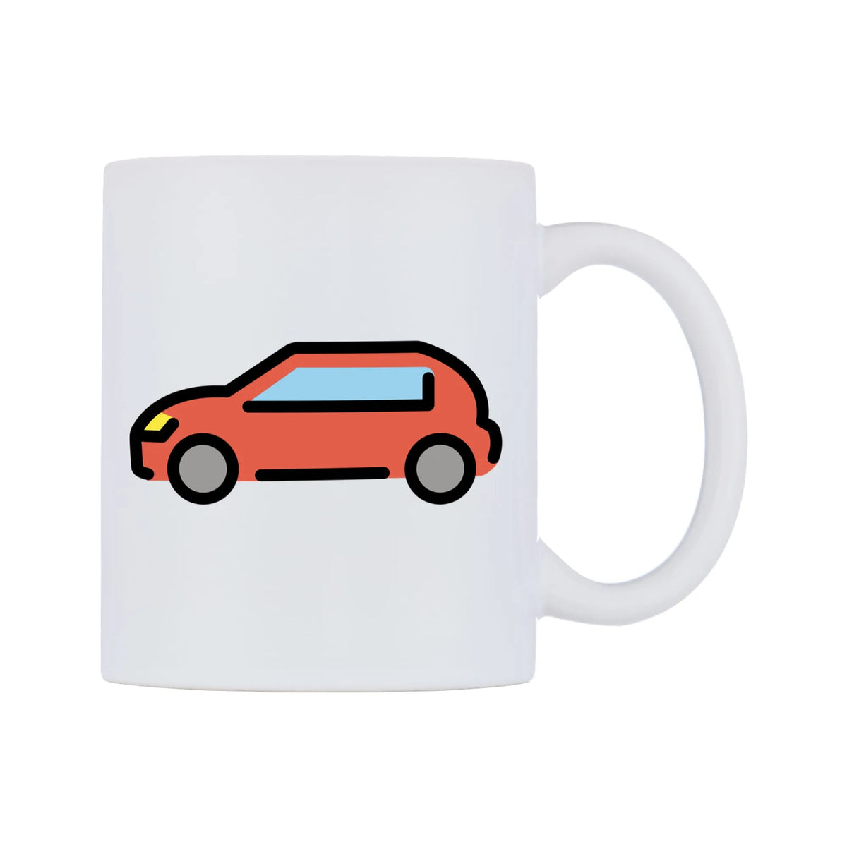 Automobile Emoji Mug — mug, left side, on a white background
