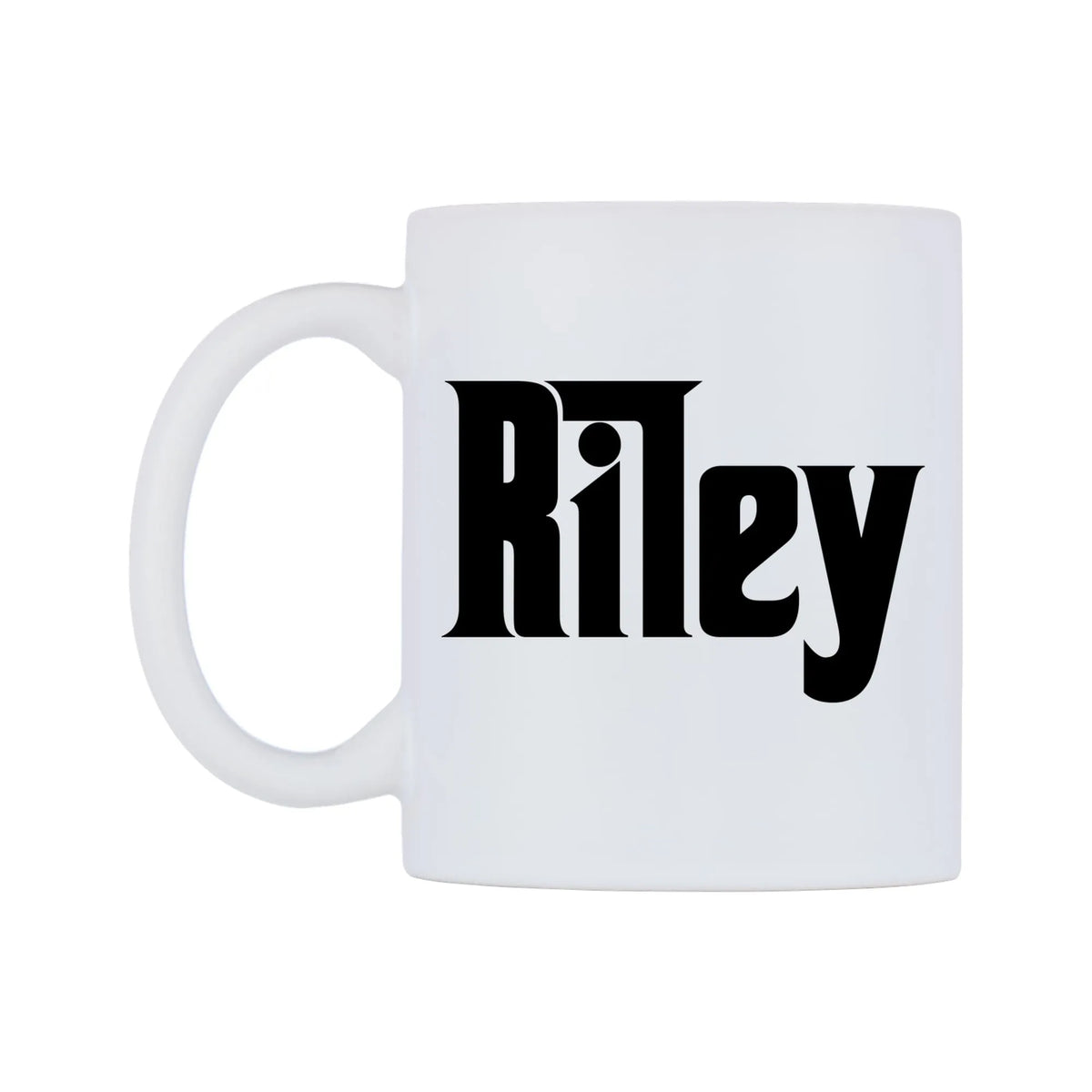 Riley - Godfather Themed Mug — white 11oz gloss mug, right side, on a white background