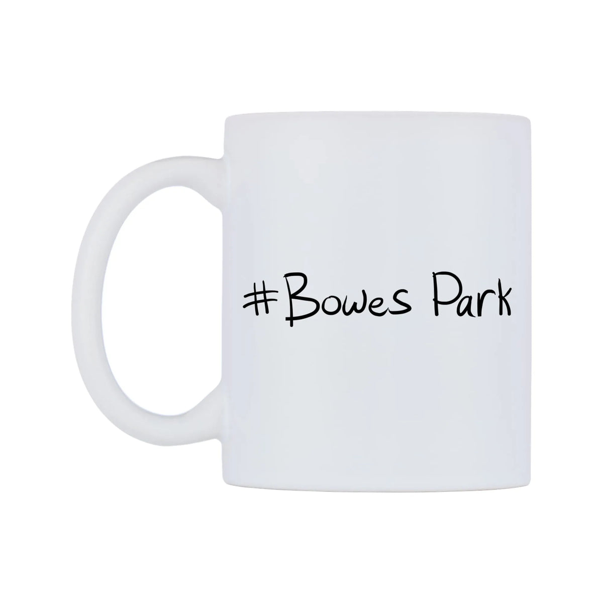 Bowes Park Mug — mug, right side, on a white background