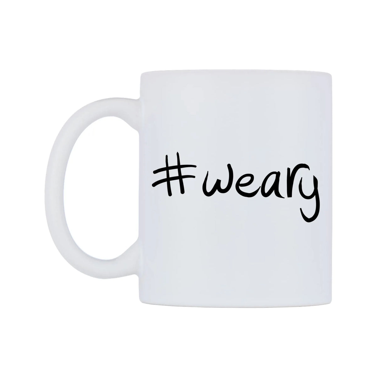 weary Mug — mug, right side, on a white background