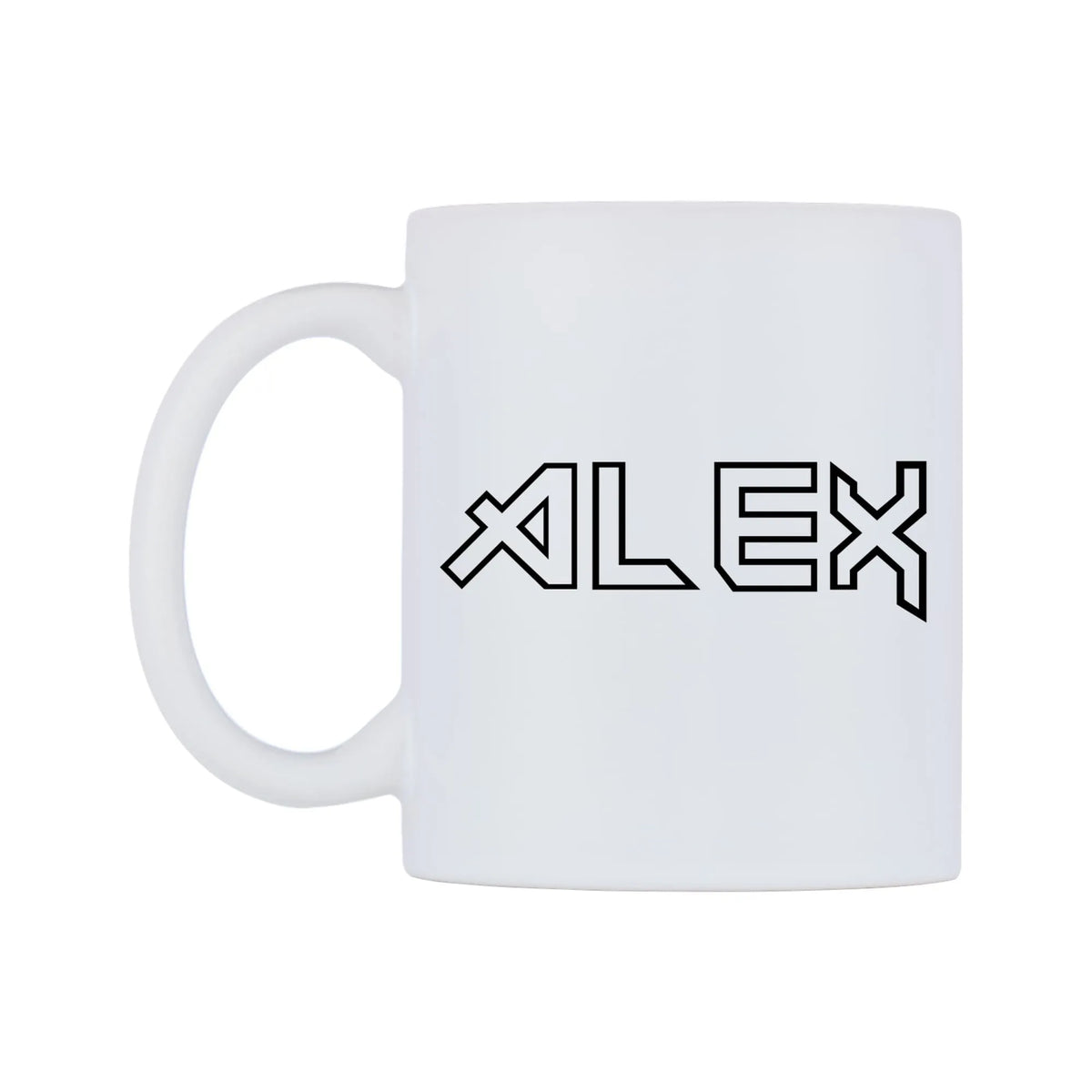 Alex - Iron Maiden Themed Mug — white 11oz gloss mug, right side, on a white background