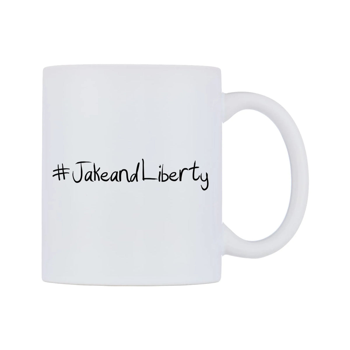 JakeandLiberty Mug — mug, left side, on a white background
