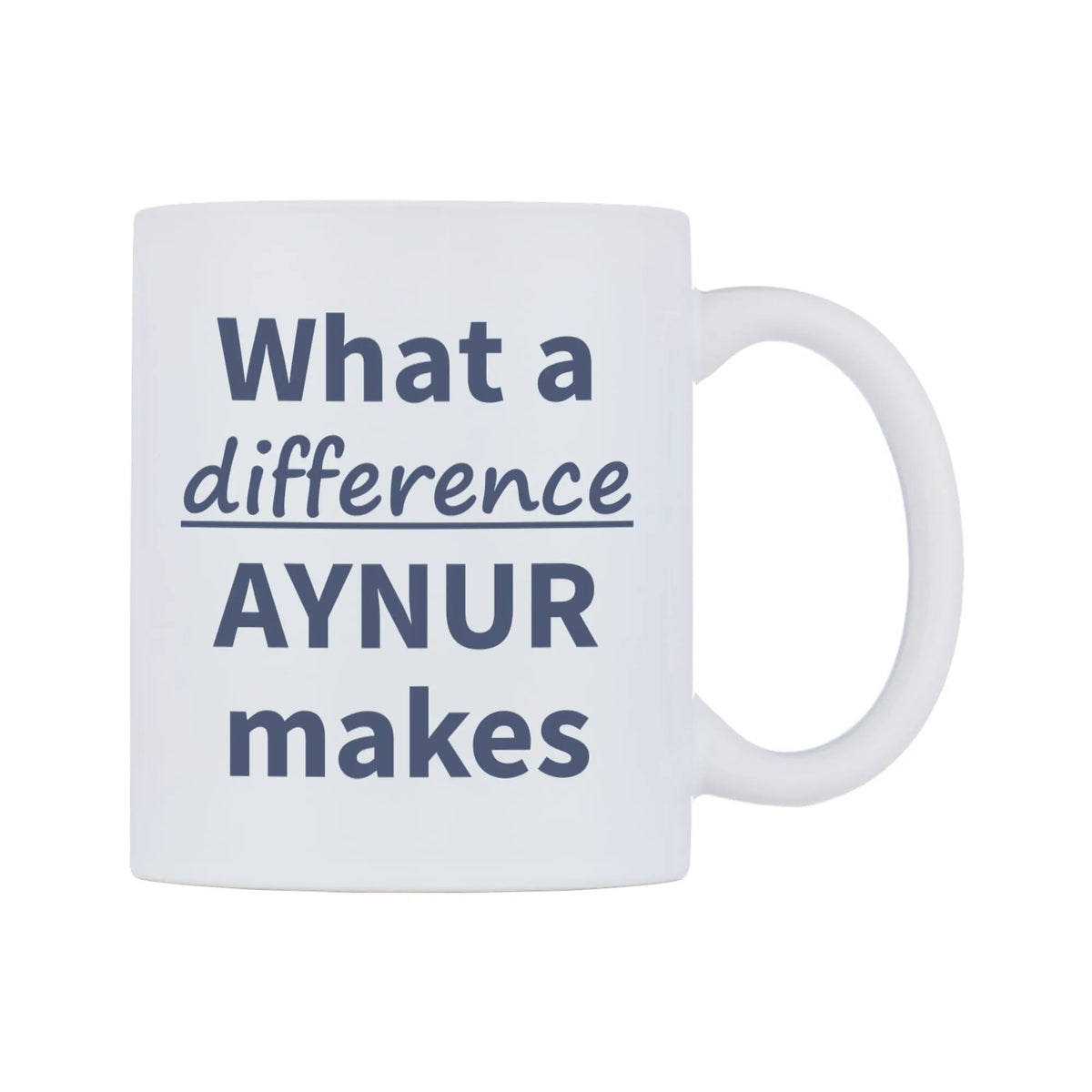 What a difference AYNUR makes Mug — mug, left side, on a white background