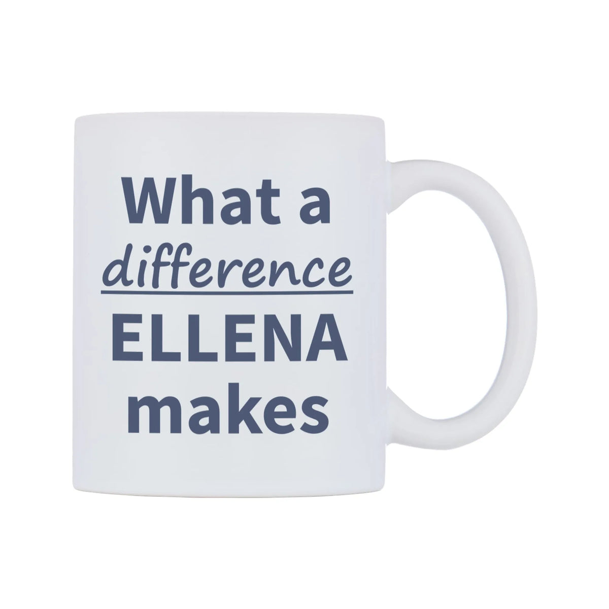 What a difference ELLENA makes Mug — mug, left side, on a white background