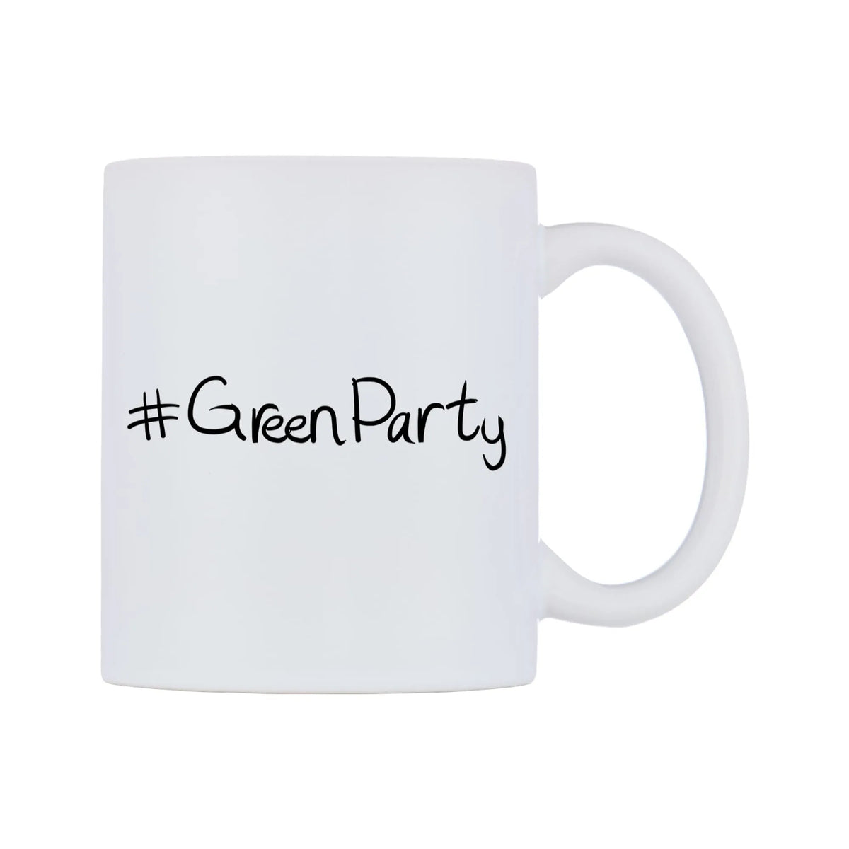 GreenParty Mug — mug, left side, on a white background