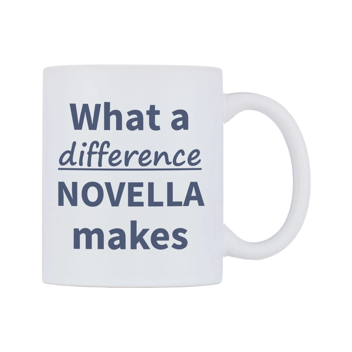 What a difference NOVELLA makes Mug — mug, left side, on a white background