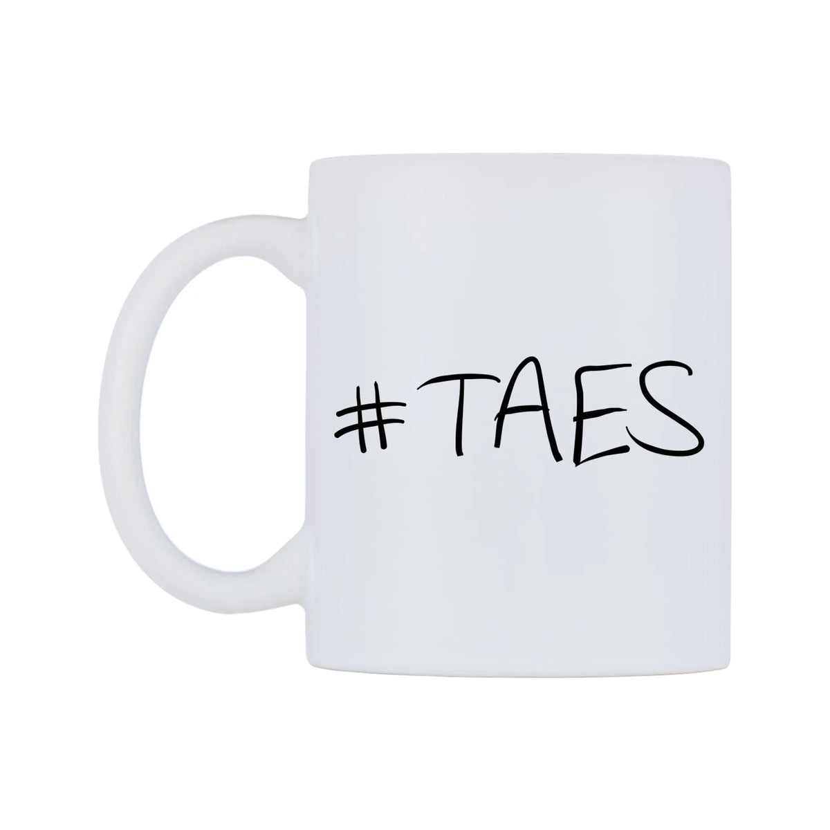 TAES Mug — mug, right side, on a white background