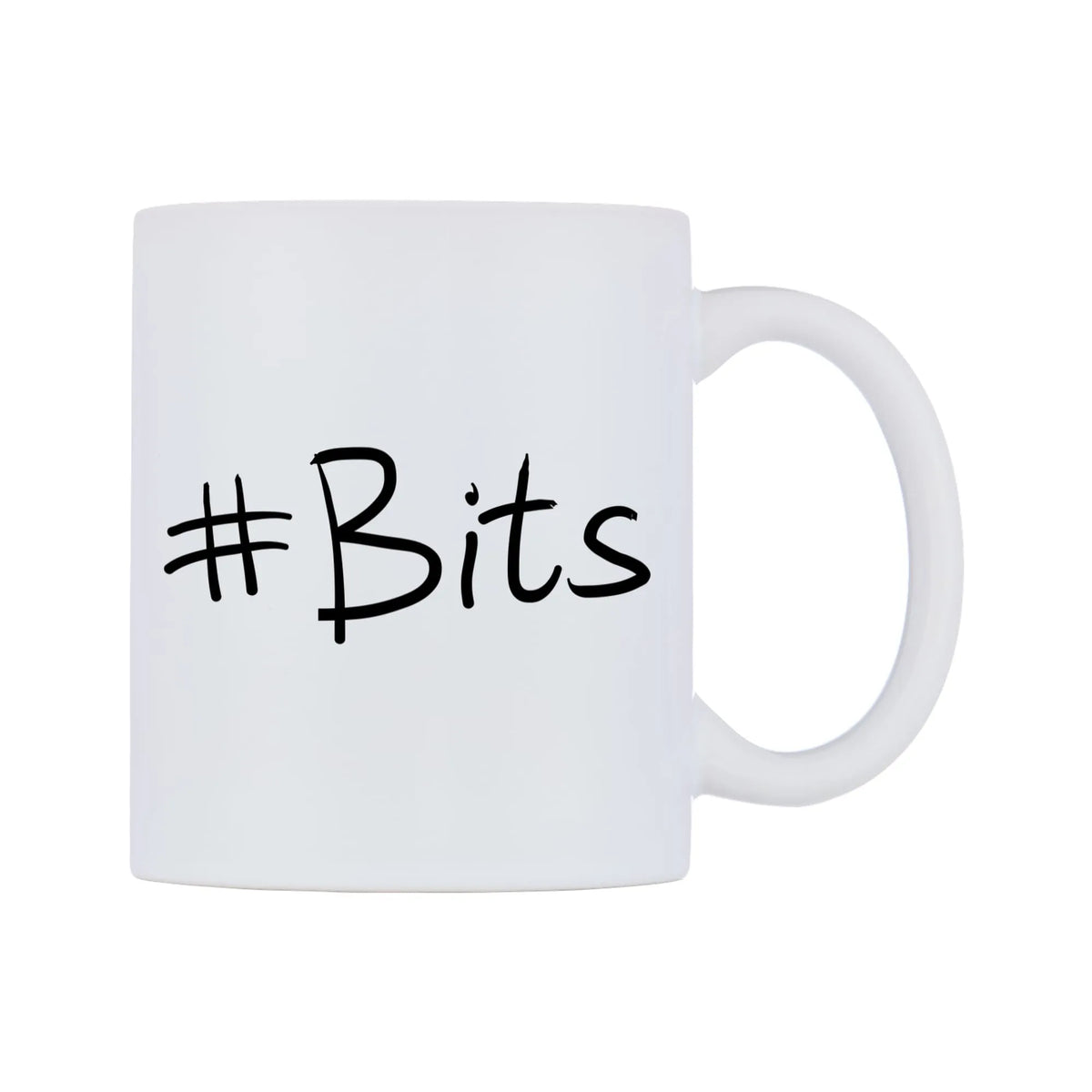 Bits Mug — mug, left side, on a white background